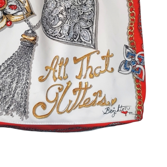 Brighton Large Canvas All That Glitters Ornate Tote Shoulder Bag - Picture 2 of 8